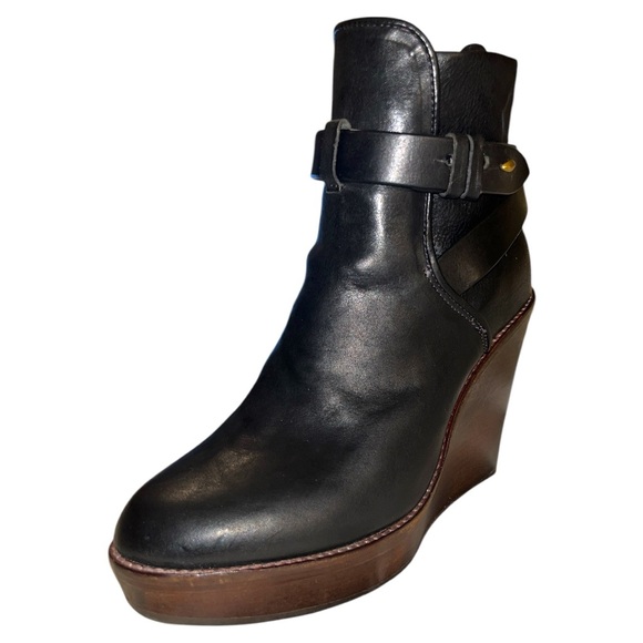 Rag & Bone Black & Brown Emery Wedge Boots- - Picture 8 of 14